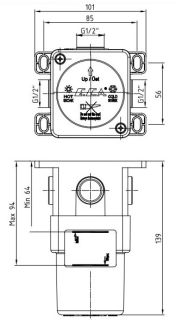 Скрытая часть для смесителя E.C.A. 102166102C1EX чёрный